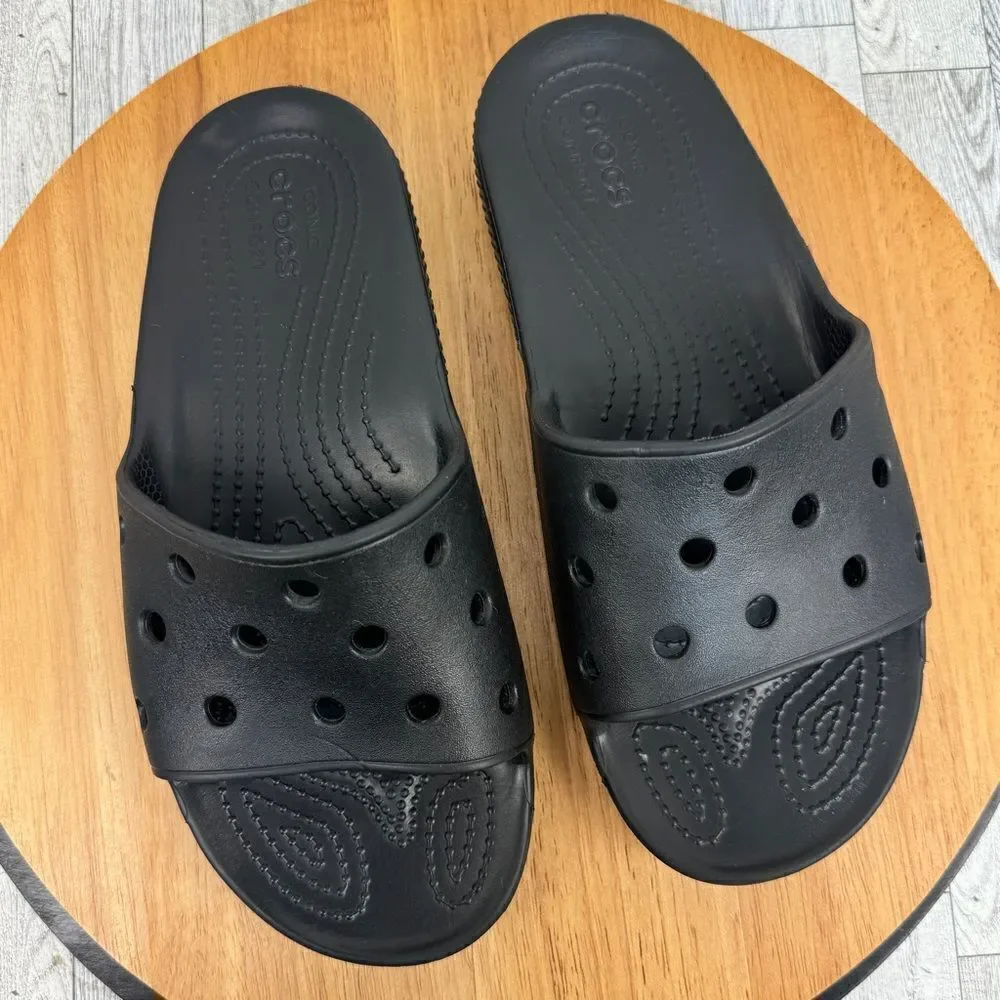 Crocs Classic Slide Sandals Black Unisex Size‎ 7 Men 9 Women